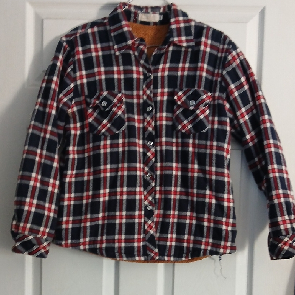 Girl's Plaid Shirt - Red, White, and Black